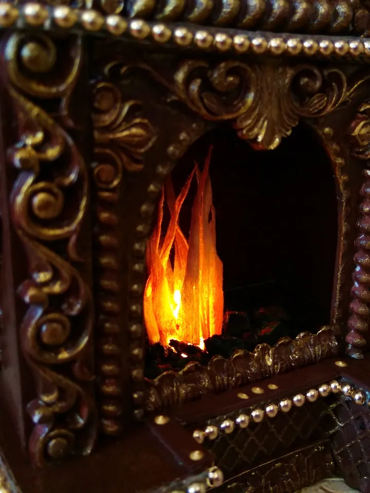 Fireplace for dollhouse handmade.