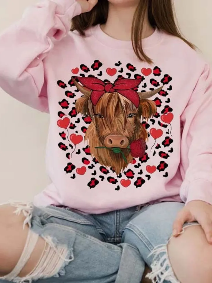 Heifer Valentine Png - Highland Cow Valentine Png - Valentine Day Western Country Png - Love Cow Valentines Day Png