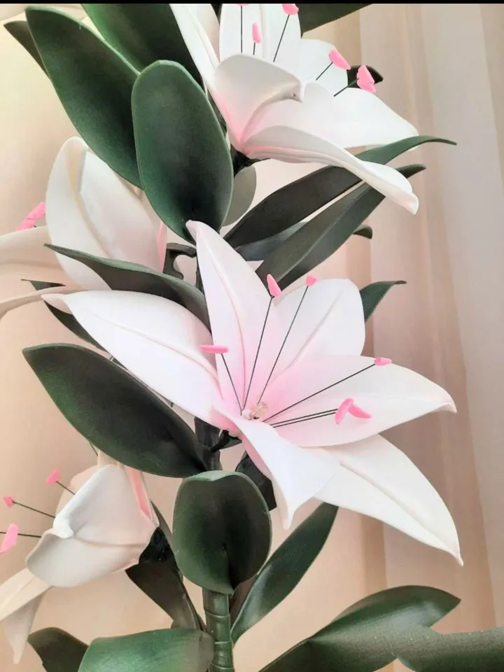 lily floor lamp, large flowers luminous, bedroom lamp, home decor, living room decoration, floor lamp