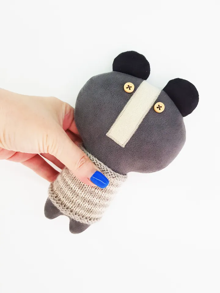 Animal dolls patterns PDF Rabbit, Cat and Bear in sweaters, set of 3 digital tutorials, stuffed animals sewing diy