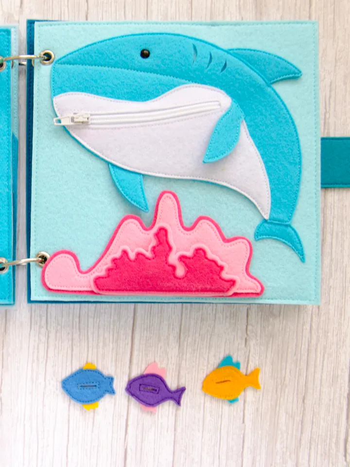 Quiet book page, Under the sea, Shark, Pattern and Tutorial, SVG files