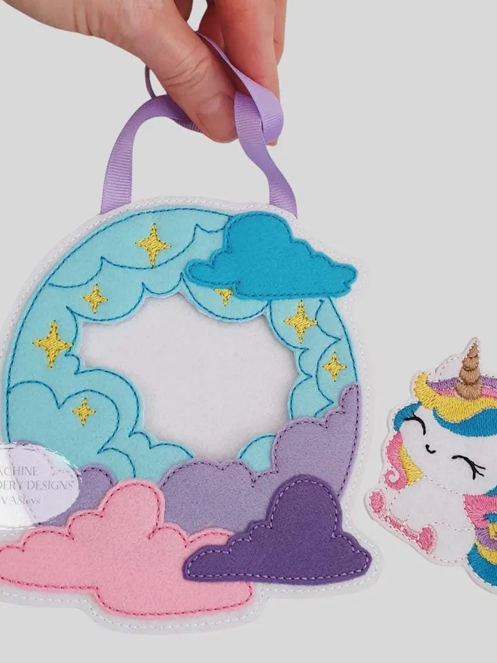 ITH Unicorn Purse Embroidery Pattern PDF & Game Guide, Felt Magical Handbag Design, Toddler Girl Toy 5x7 File