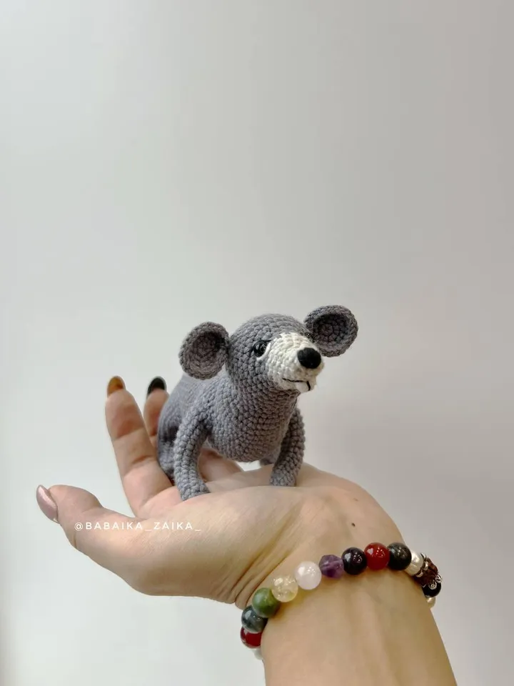 PDF Crochet Funny Realistic Rat Pattern,  Amigurumi Little Rat Pattern, Crochet mice, Crochet small mouse, Crochet Animal Amigurumi Cute Rat