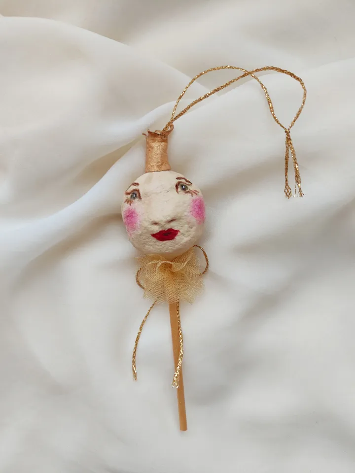 Set of vintage style Christmas ornaments.Gnomes