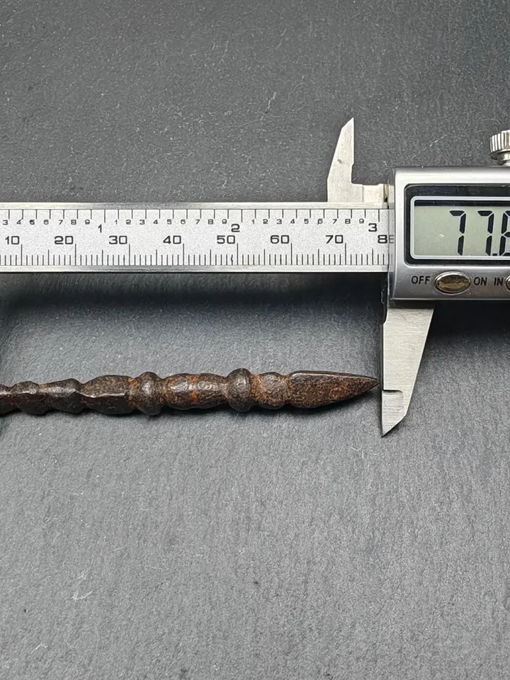 ONLE 1 - Gandhanra Authentic Old Phurba Amulet - Tibetan Ritual Kila Pendant - Made of Thokcha - 78mm Length