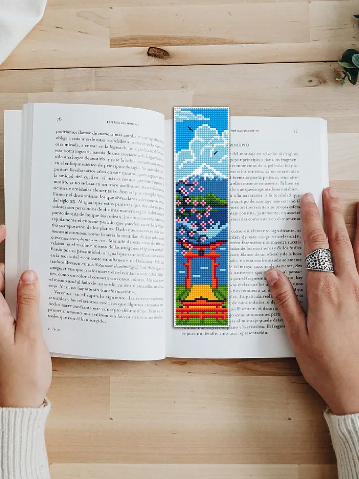 Bookmark Japan cross stitch pattern digital PDF Handmade bookmark nature cross stitch Spring xstitch chart Beginners Cross Stitching #B25