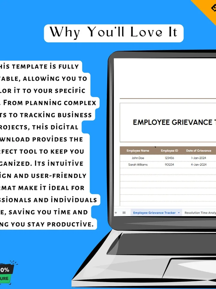 Employee Grievance Tracker & Resolution Time Analyzer HR, Workplace Issue Management, HR Conflict Resolution Tool