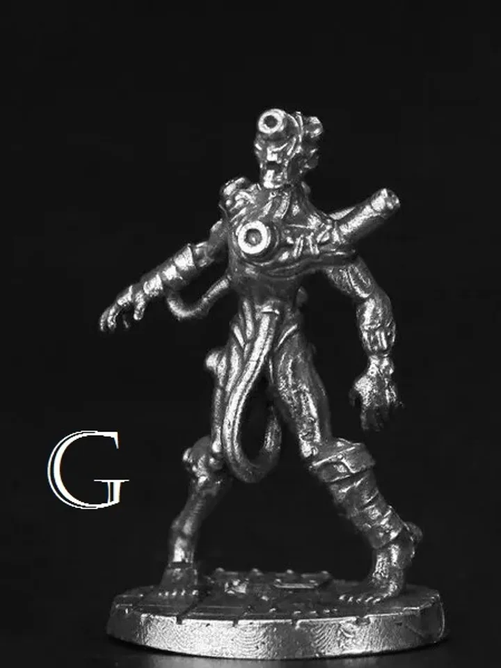 Mechanical Reanimator, copper miniatures, tabletop wargaming fantasy miniature figures.