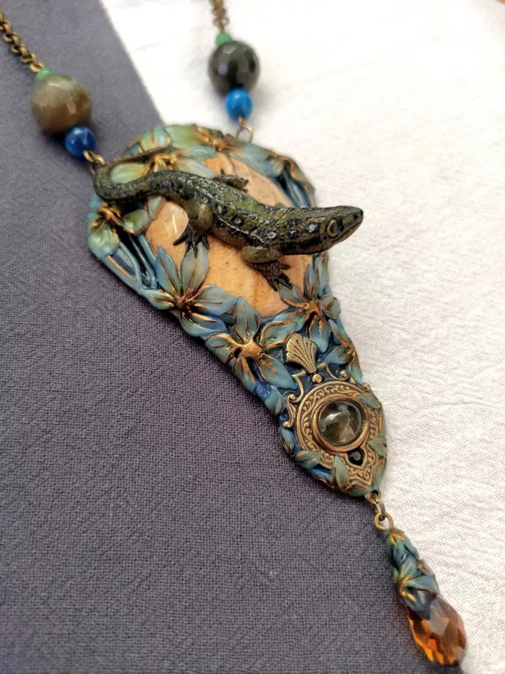 Lizard Pendant, Lizard Jewelry,Reptile Jewelry, Lizard Necklace