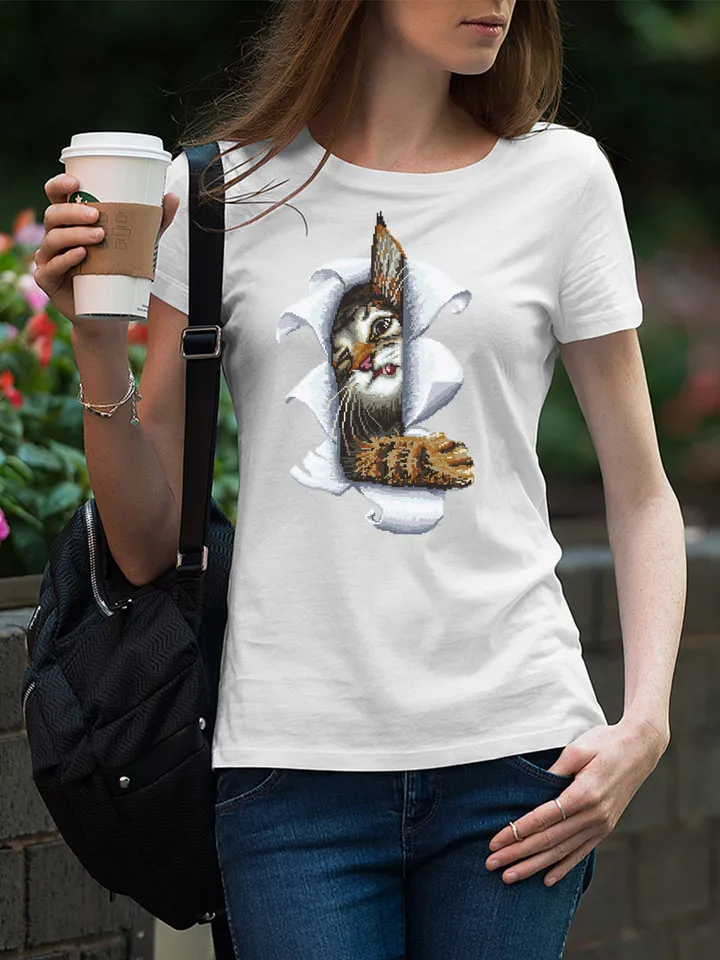 Funny cat cross stitch pattern download PDF Animal cross stitch chart, Cute kitten embroidery PDF, Easy cross stitch Gift for cat lover #K10
