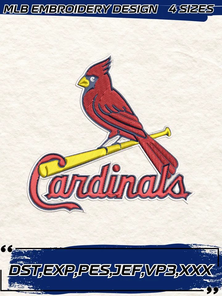 St. Louis Cardinals Embroidery Design,MLB Embroidery Design,Machine Embroidery Design File,4 Sizes, Digital Download