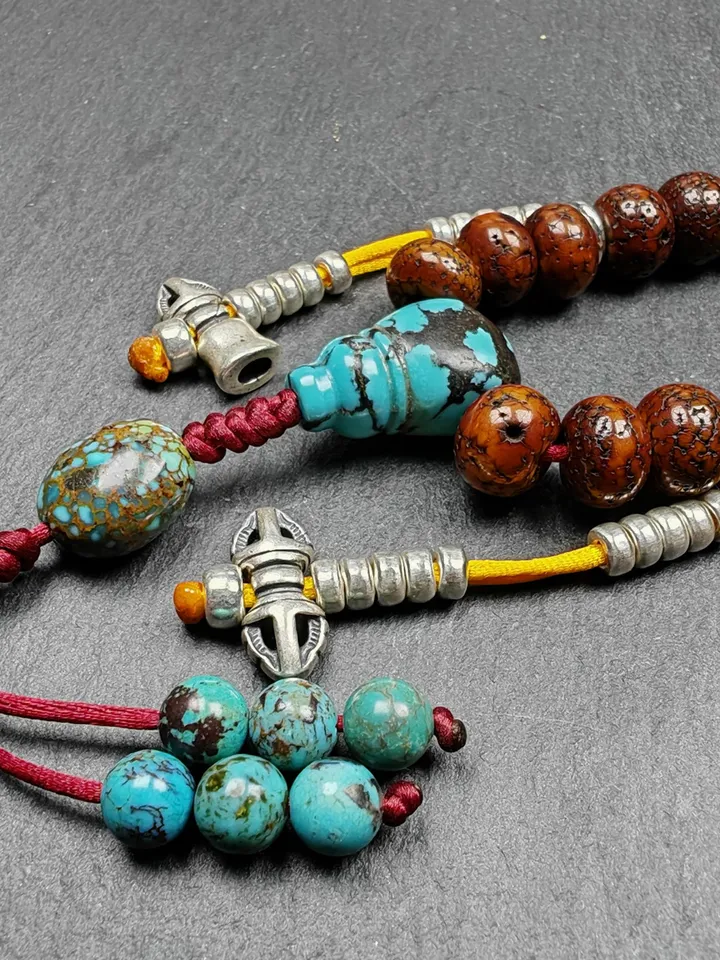 Gandhanra Authentic Tibetan Handhold Wrist Mala - 10mm Old Lotus Seed Beads Bracelet - Best Portable Buddhist Prayer Beads for Meditation