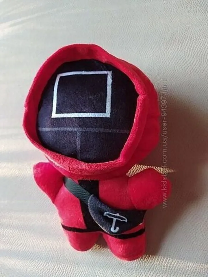 Squid Game Heroes Soft Toy 25cm security guard with a square sign,superhero party,red hero