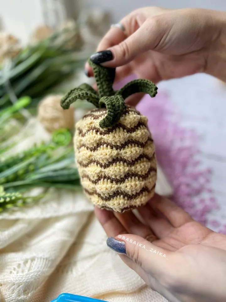 PDF Crochet Pineapple Elephant Pattern, Amigurumi Fruit Animal Tutorial, Unique Handmade Toy Design, Small Toy Eco-Friendly DIY Pattern