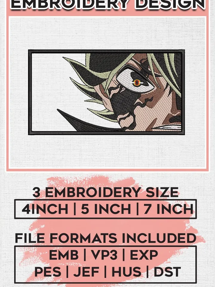 Asta Embroidery Designs, Asta Logo Embroidery Files, Black Clover Machine Embroidery Pattern, Digital Download EMB_ANIME_37
