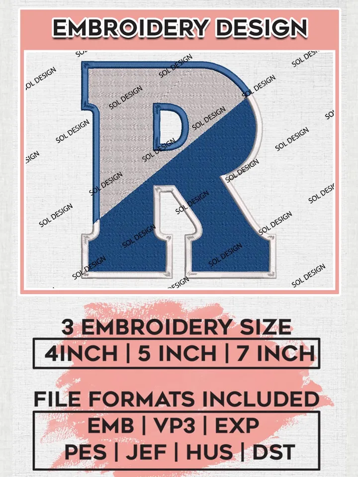 NCAA Rice Owls Logo Embroidery Design Files, NCAA Rice Owls Team Embroidery, NCAA Owls, 3 sizes, Machine embroidery designs, Digital Download