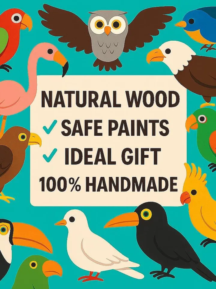 Handmade Wooden Eagle Mobile – Natural Flying Bird Toy for Kids Room or Nursery, Eco-Friendly Animal Decor, Gift for Children or Bird Lovers