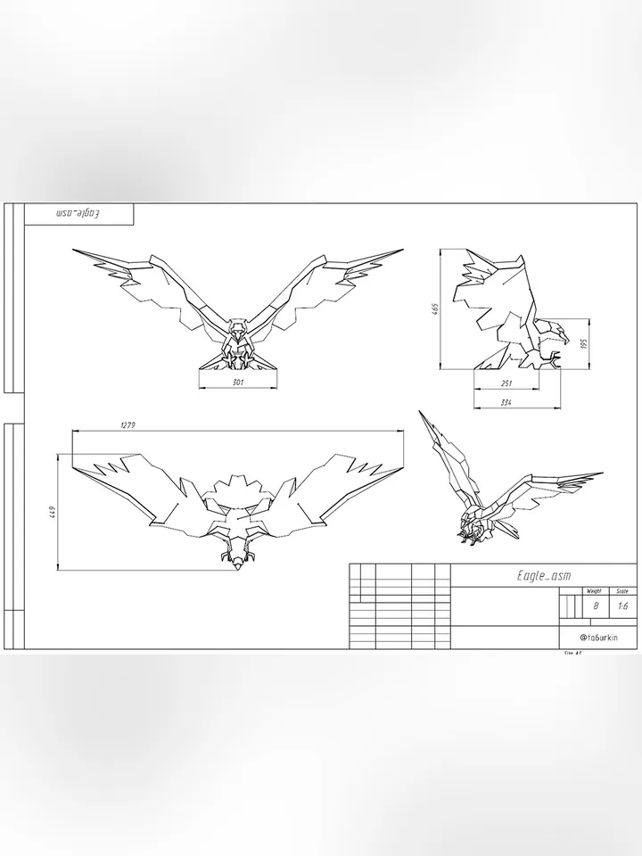 Welding Project Plans Drawings Eagle (DXF, PDF)