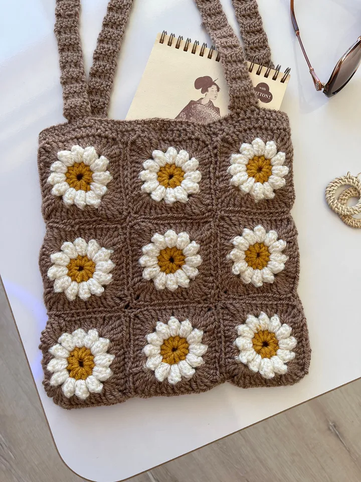 Crochet pattern bag, Daisy bag crochet pattern , crochet bag, crochet bag pattern, crochet summer bag pattern PDF