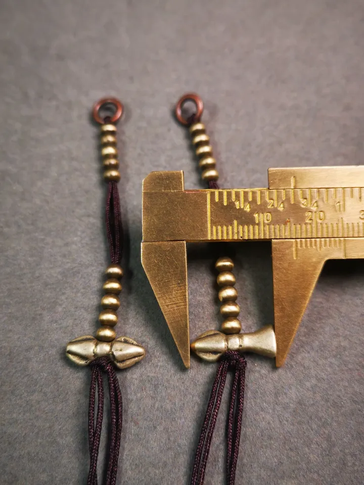 Gandhanra Handmade Tibetan Buddhist Mala Counters,Prayer Bead Counters,with Vajra and Bell Pendant,Made of Brass,Small Size 4mm
