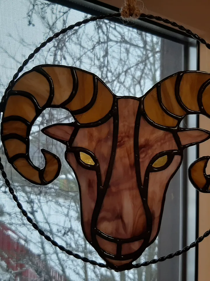 Aries zodiac sign/ Digital Download / Stained Glass Pattern / PDF file / DIY
