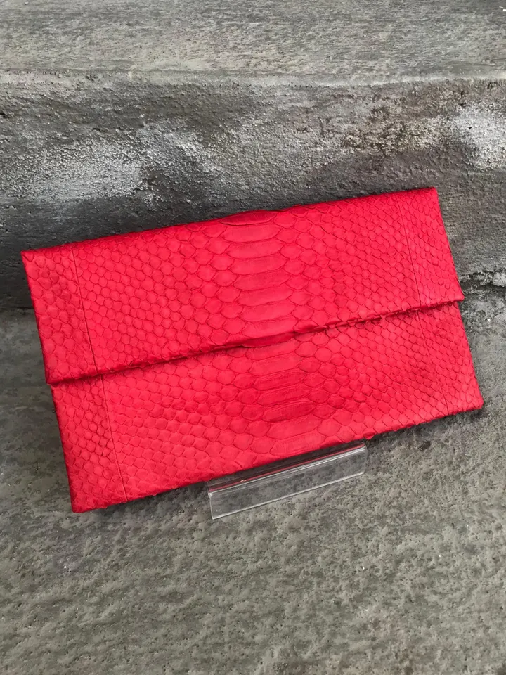 FAST SHIPPING Genuine Python Skin Envelope Clutch | Exotic Leather Bags | Small Classy Handmade Clutch Flat women Evening Clutch| Snake Bag