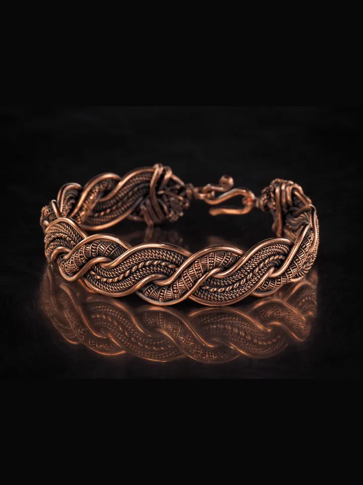 Wire wrapped copper bracelet for woman Antique style copper jewelry WireWrapArt