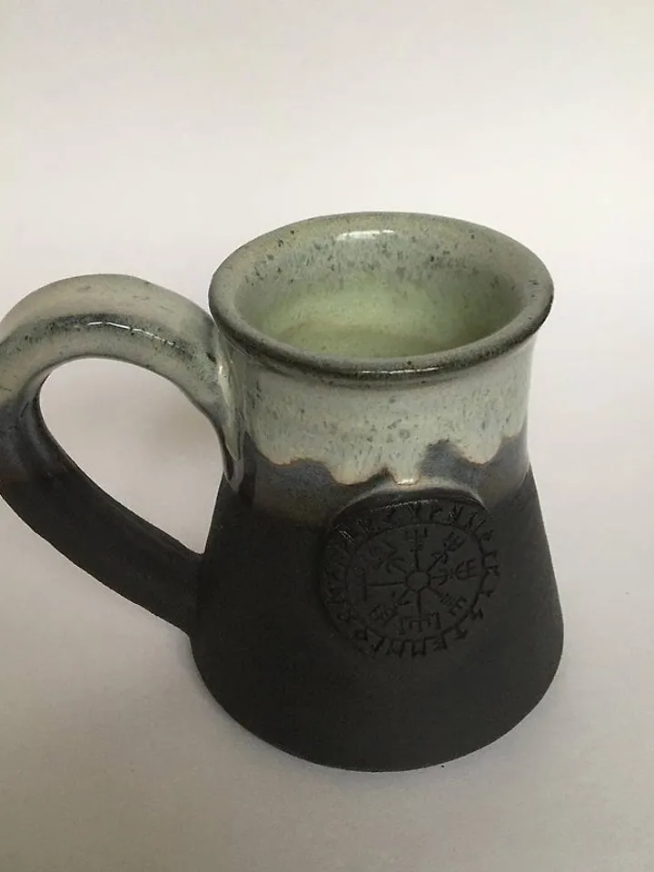 Vegvisir black, lemon and lavender stoneware mug