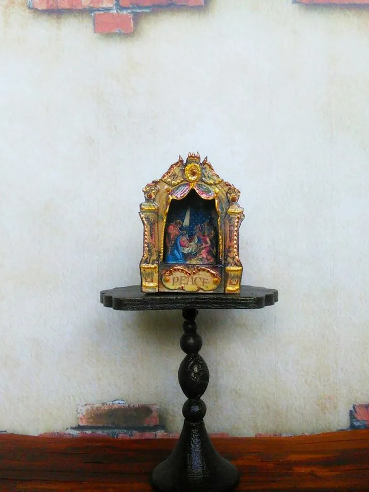 Nativity scene for a dollhouse. Christmas.1:12 scale.