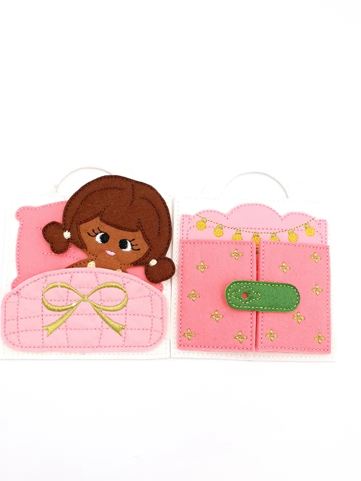 ITH Felt Dollhouse Quiet Book Embroidery Design Pattern, Activity Travel Toy Book Pages, 4x4 Hoop Digital File