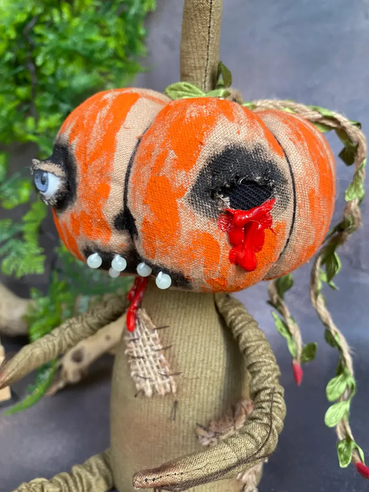 Primitive pumpkin for horror Halloween party
