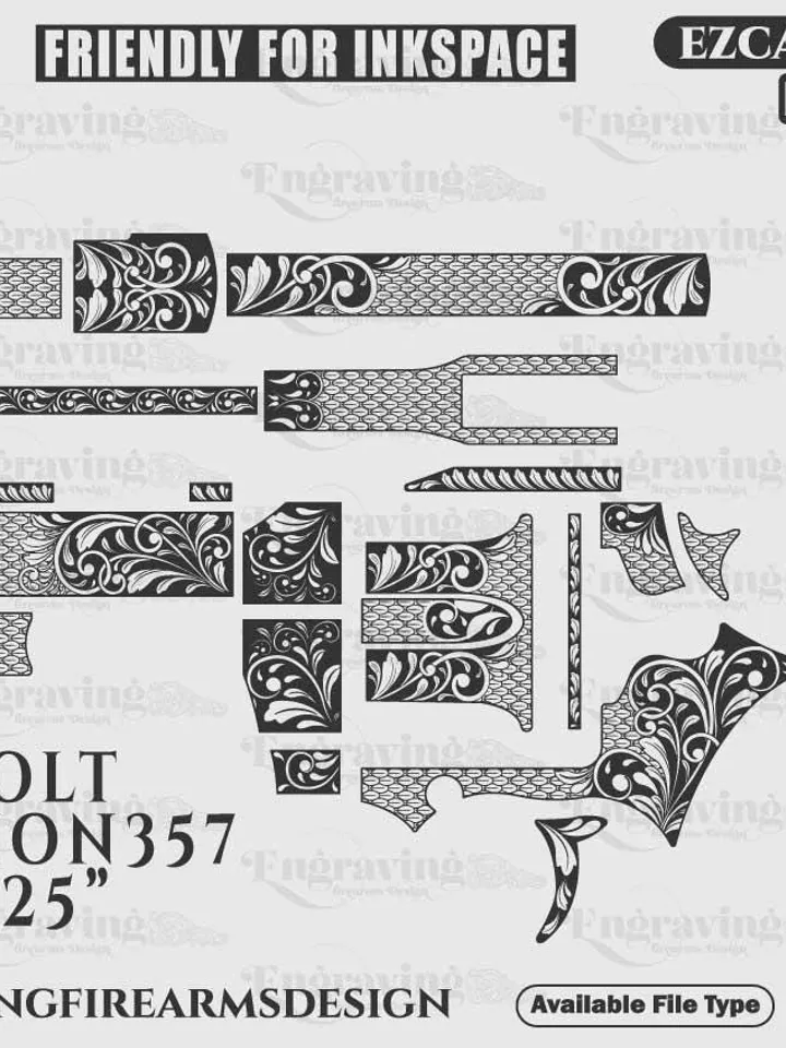 Colt Python 357 4.25Inch Design svg,lasercut,laserengraving,fiberlaser,engravingfiles,laserpattern,engravingdesign,engravingpattern,metalart