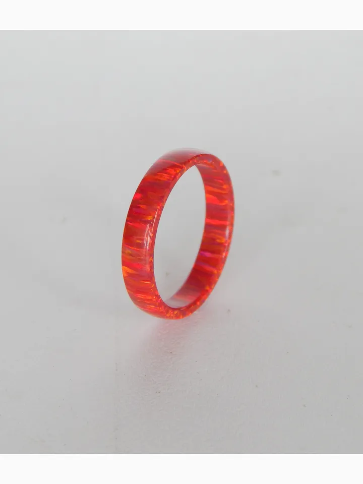 Very beautiful ring of opal. Solid opal band. Solid opal ring. Synthetic opal ring.