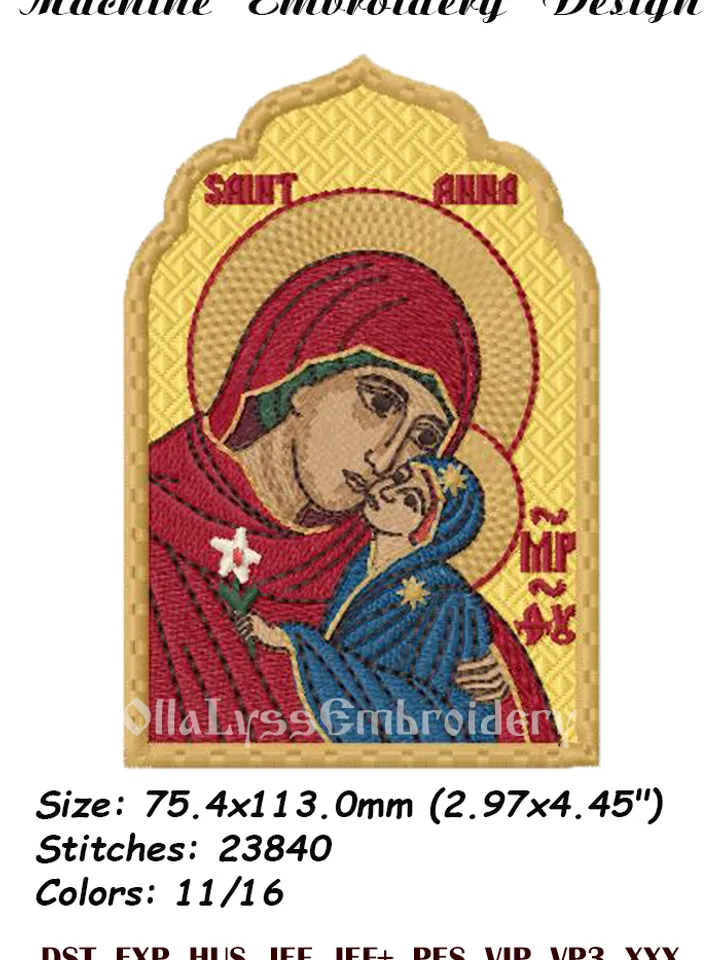 Saint Anna machine embroidery design