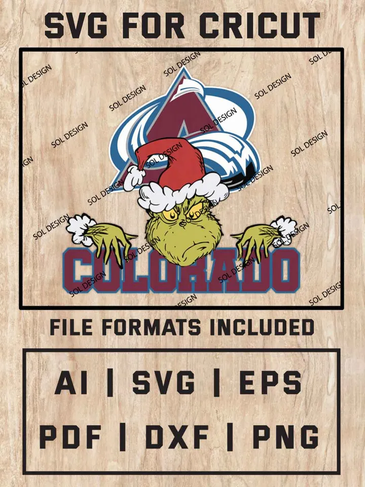 Grinch Colorado Avalanche SVG, NHL Logo SVG Design, NHL Colorado Avalanche SVG, NHL Avalanche Cricut, Christmas Svg, Grinch svg, Digital Download