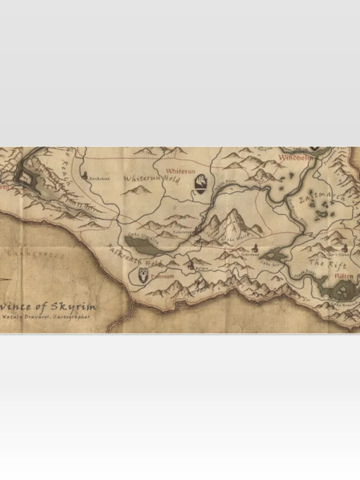 Skyrim World Map Gift Wrapping Paper 58"x 23" (1 Roll)