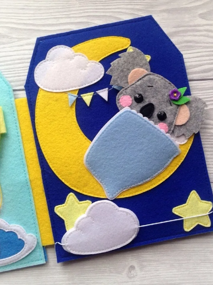 Koala Quiet book Pattern PDF, Felt activity book pattern, Baby Soft book template, Quiet book sewing ideas for toddler