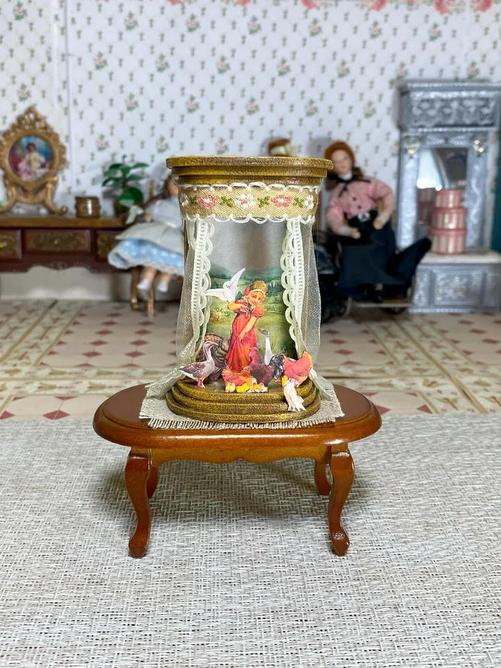 Puppet theater in a country style. 1:12. Handmade.