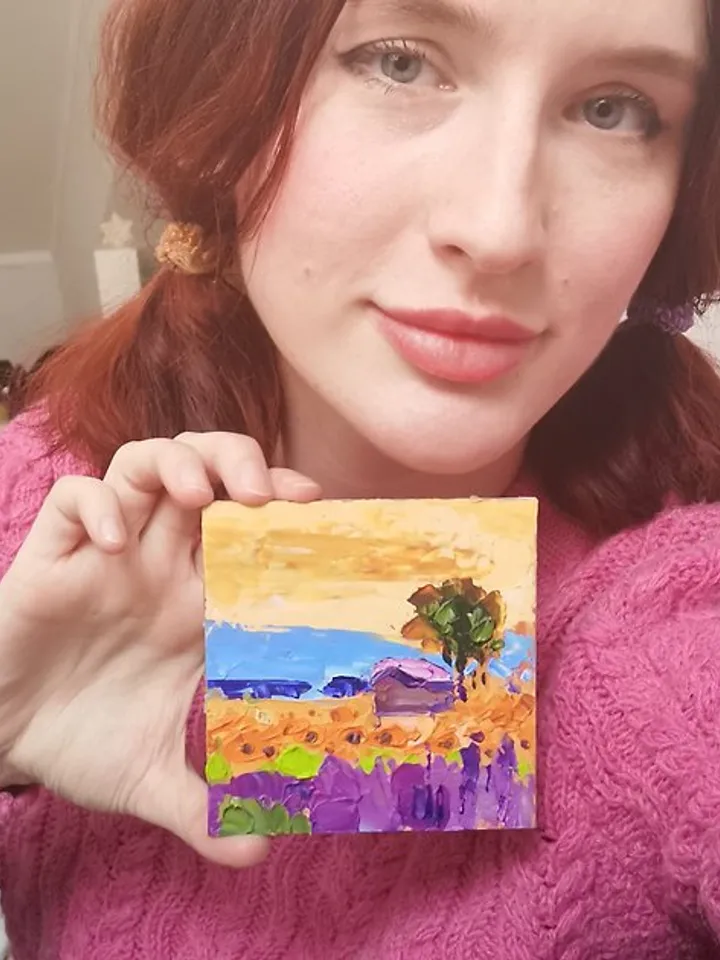 Italy Painting 油畫原作 Original Art 手工油畫 Oil Painting 油畫 Toscana Lavender by Verafe