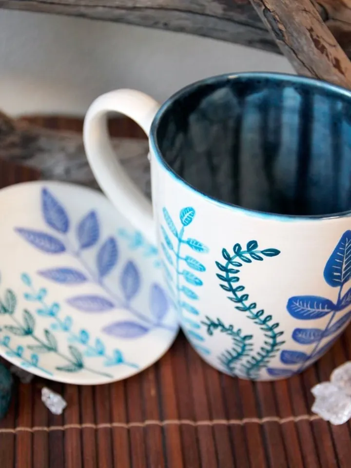 Faance mug 350ml and saucer 10cm
