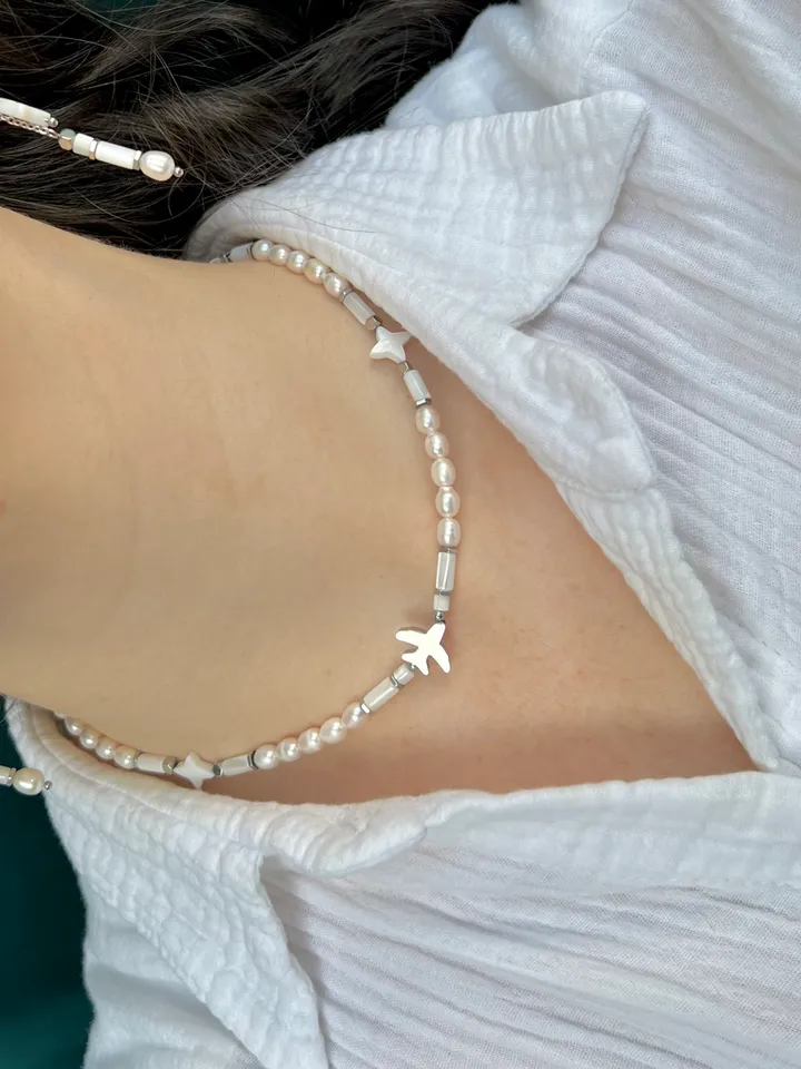 Pearl Set Choker and Earrings PEARL FLY