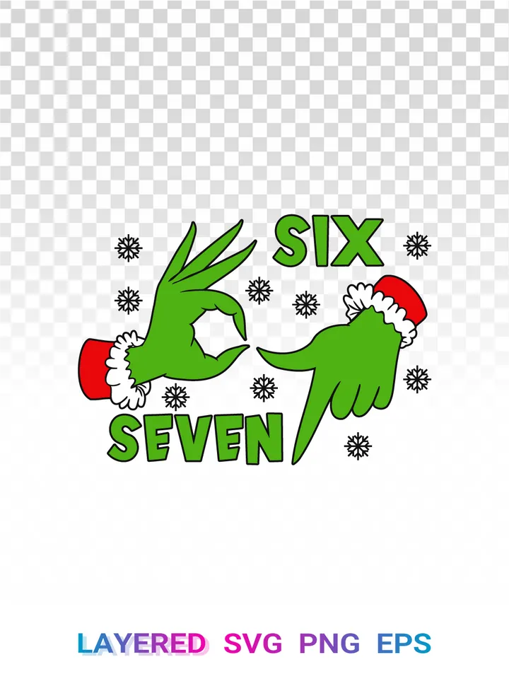 67 Grinch Christmas SVG, Six Seven Meme PNG, Gen Z Holiday