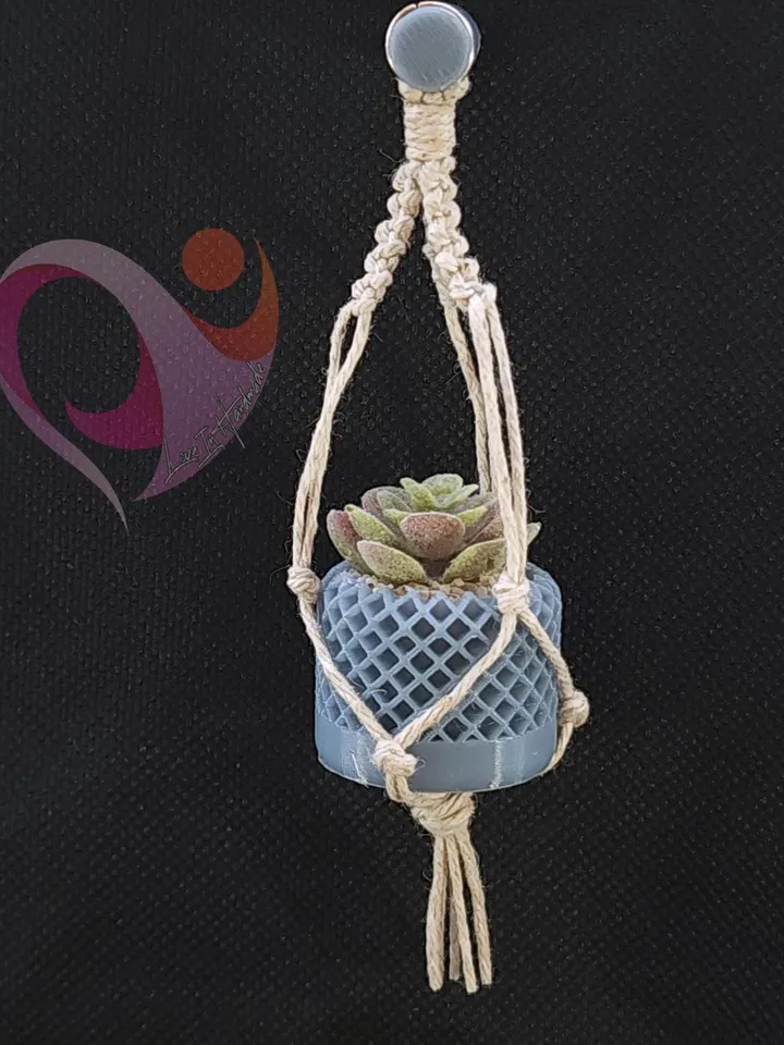 Mini Succulent Refrigerator Magnet Tiny Macrame Succulent Hanging Plant Fridge Magnet for Plant Lover Boho Kitchen Decor Cute Gift Under 10