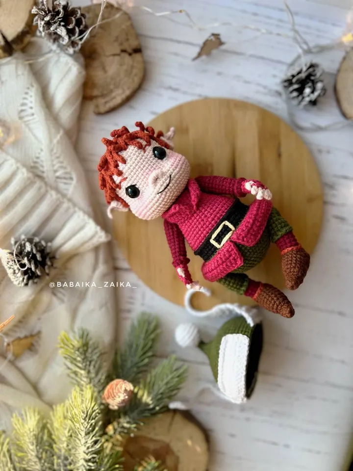 PDF Crochet Pattern Elf Bernard, Amigurumi Elf, Christmas ornaments, Christmas Decor, Amigurumi Christmas, Doll Pattern