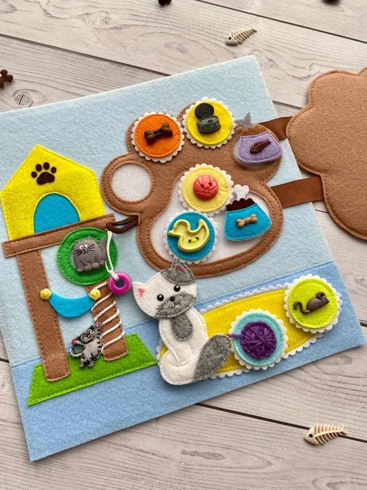 Quiet book Dollhouse pattern, Felt Busy book pattern pdf, Felt doll Pattern with clothes set, Dress up Doll, Felt dollhouse book for girl