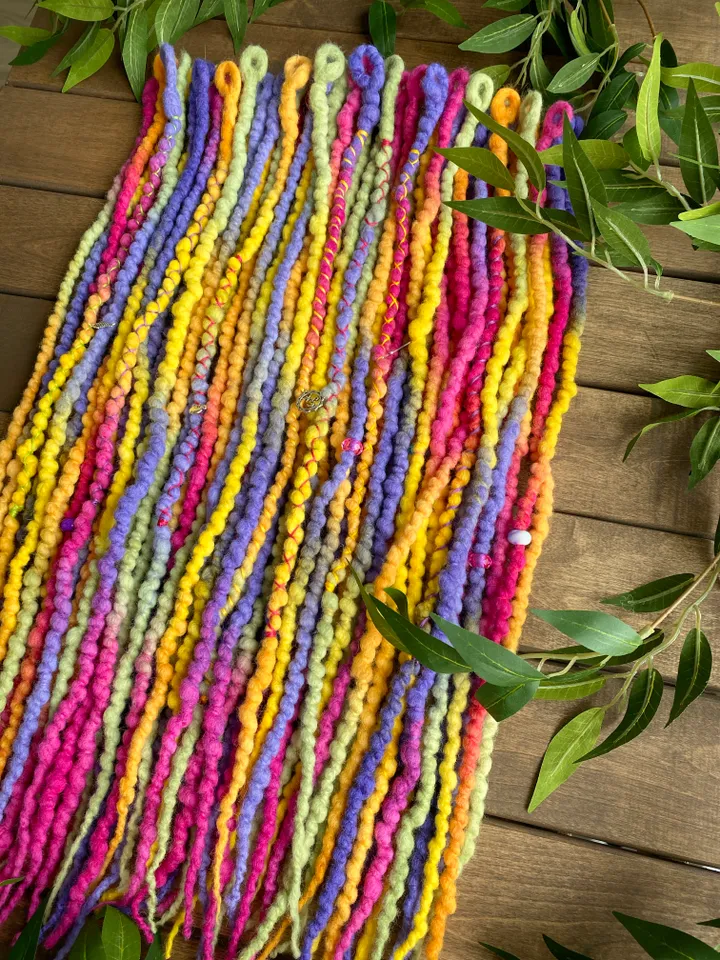 Rainbow Wool Se Dreads Ready to Ship