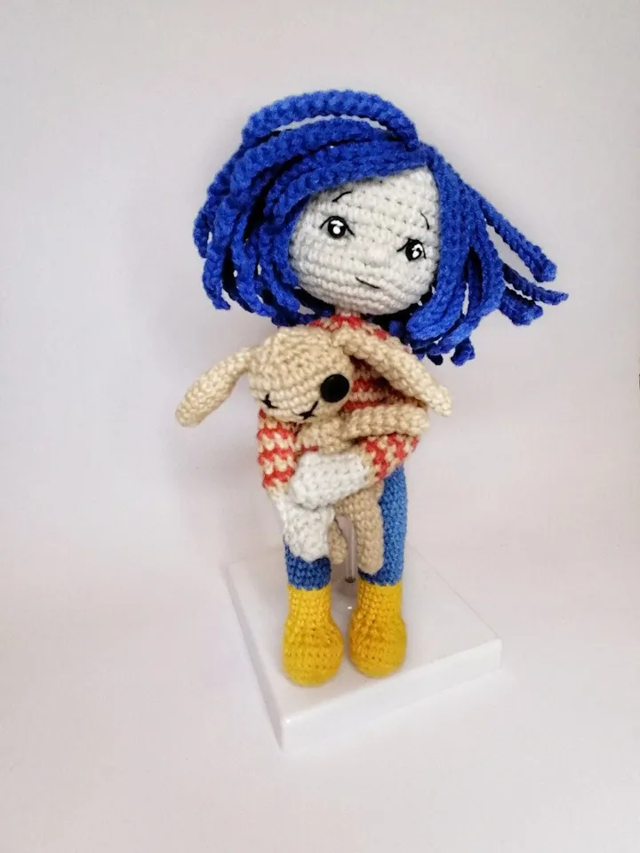 PDF Coraline doll crochet pattern, button eyes doll, Crochet pattern voodoo, voodoo doll, Halloween amigurumi pattern, voodoo bunny pattern