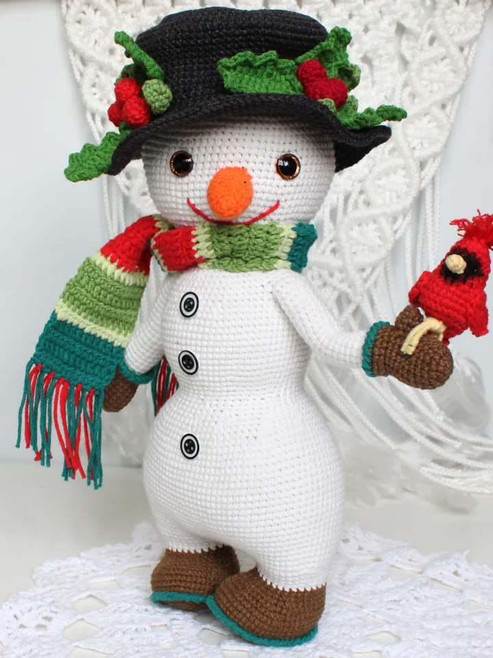 Big Snowman Crochet Pattern in English Christmas Snowman Amigurumi Toy