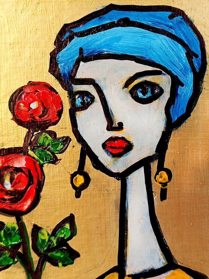 Woman Face Artwork Abstract Portrait Original Art Diverse Woman Portrait Framed Oil Painting Woman Portrait Fine Art Gift by ArtProkopaloSv