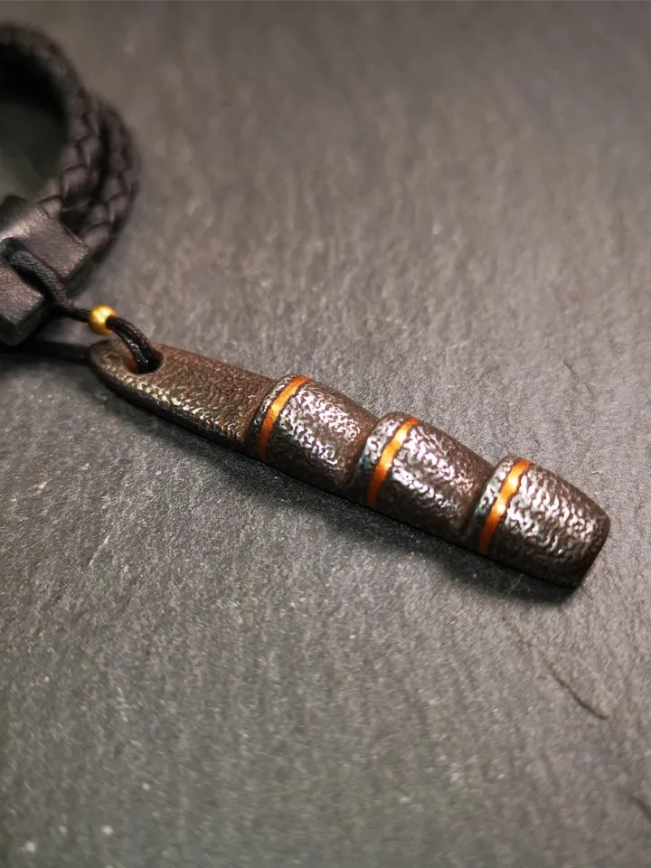 Gandhanra Handmade Tibetan Amulet Pendant,Tibetan Ladder of Heaven, Made of Cold Iron,2.08"